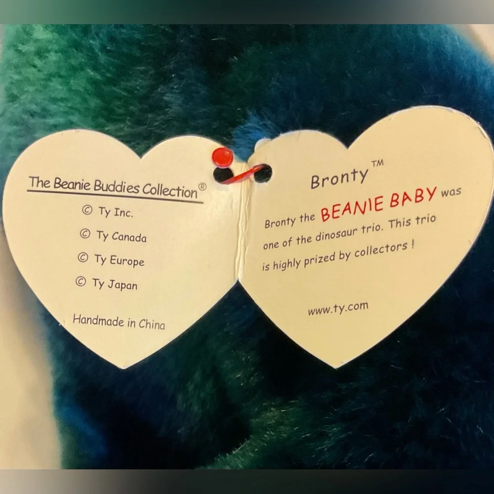 Ty Bronty beanie buddy and teenie beanie pair